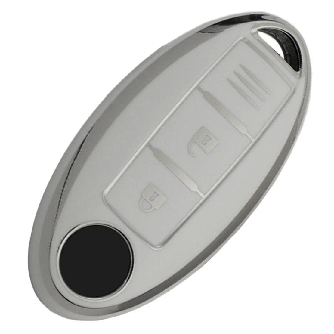 White TPU Key Cover Case for Nissan Qashqai Leaf (2013-2023)