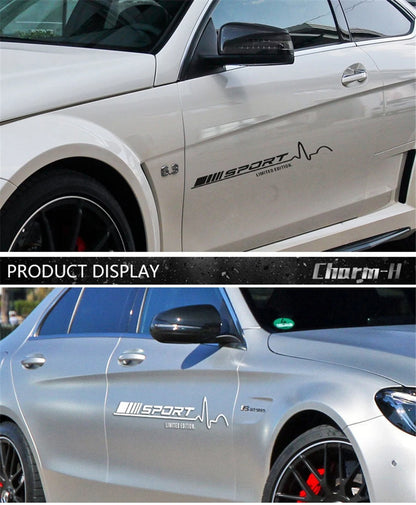 Car SUV Side Racing Sport Vinyl Decal Stickers Black Left & Right 78x11.5 cm