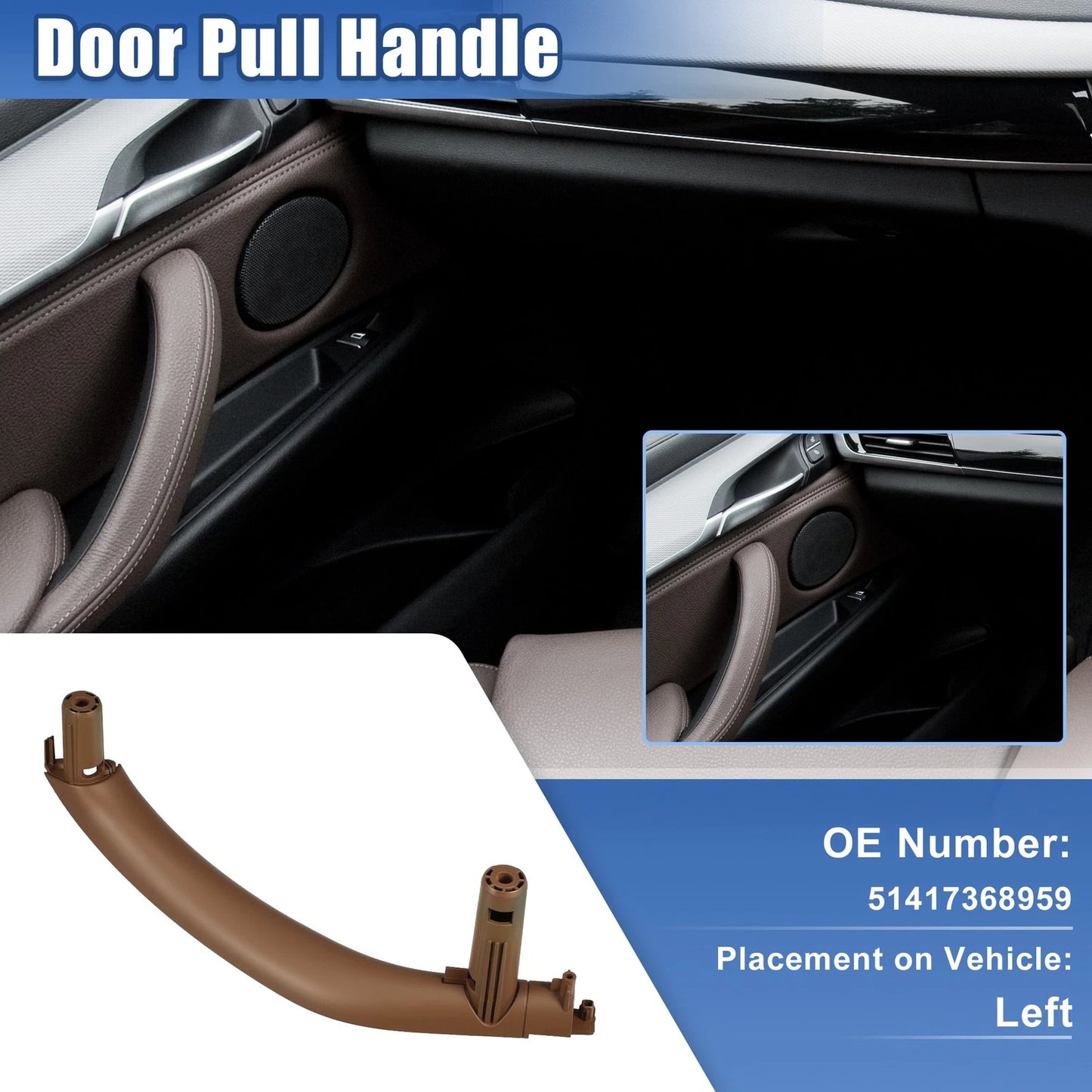 Interior Door Handle for BMW X5, X6 (2014-2018) - 1 x Pcs Left