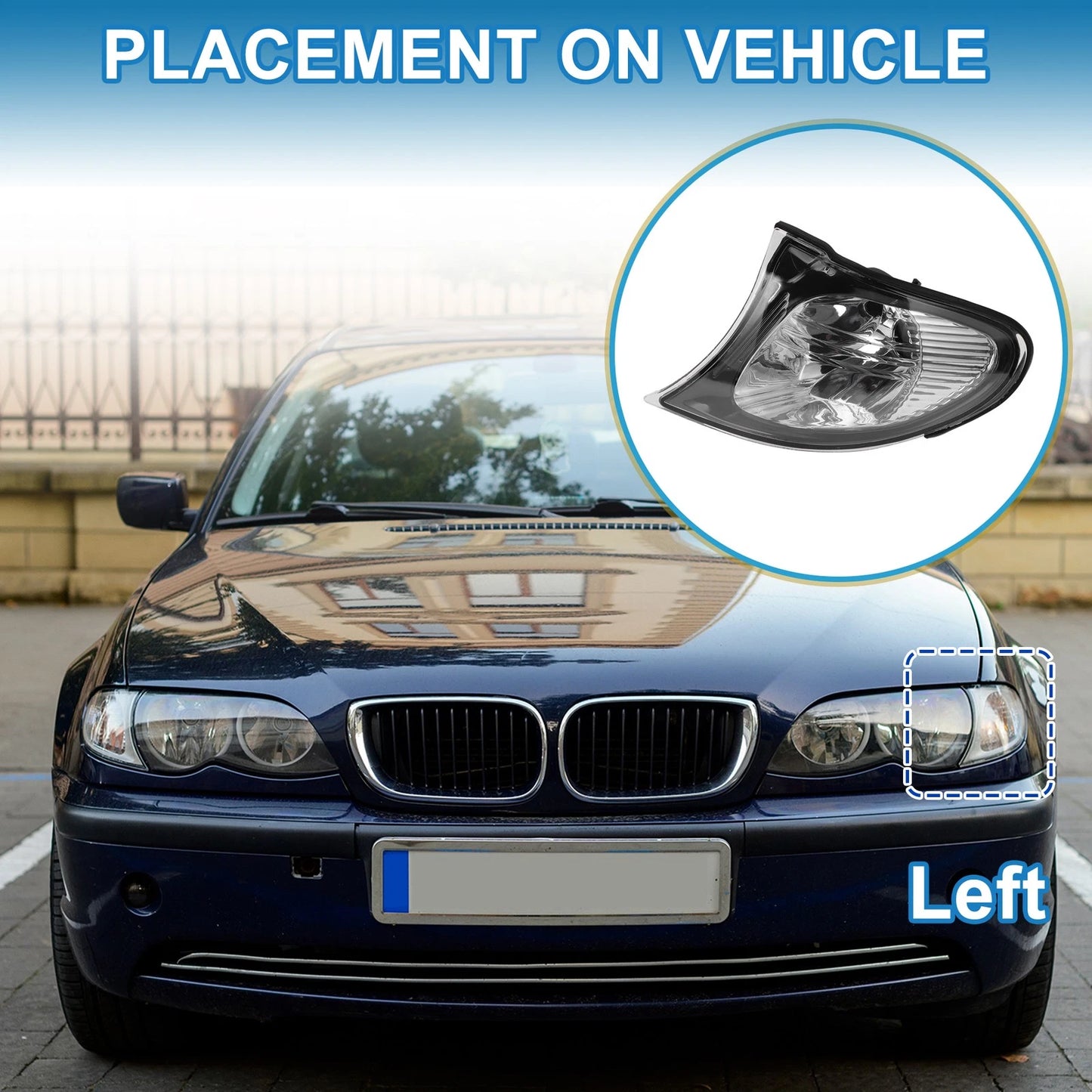 Left Corner Signal Light Cover for BMW 3 Series (2002-2005)