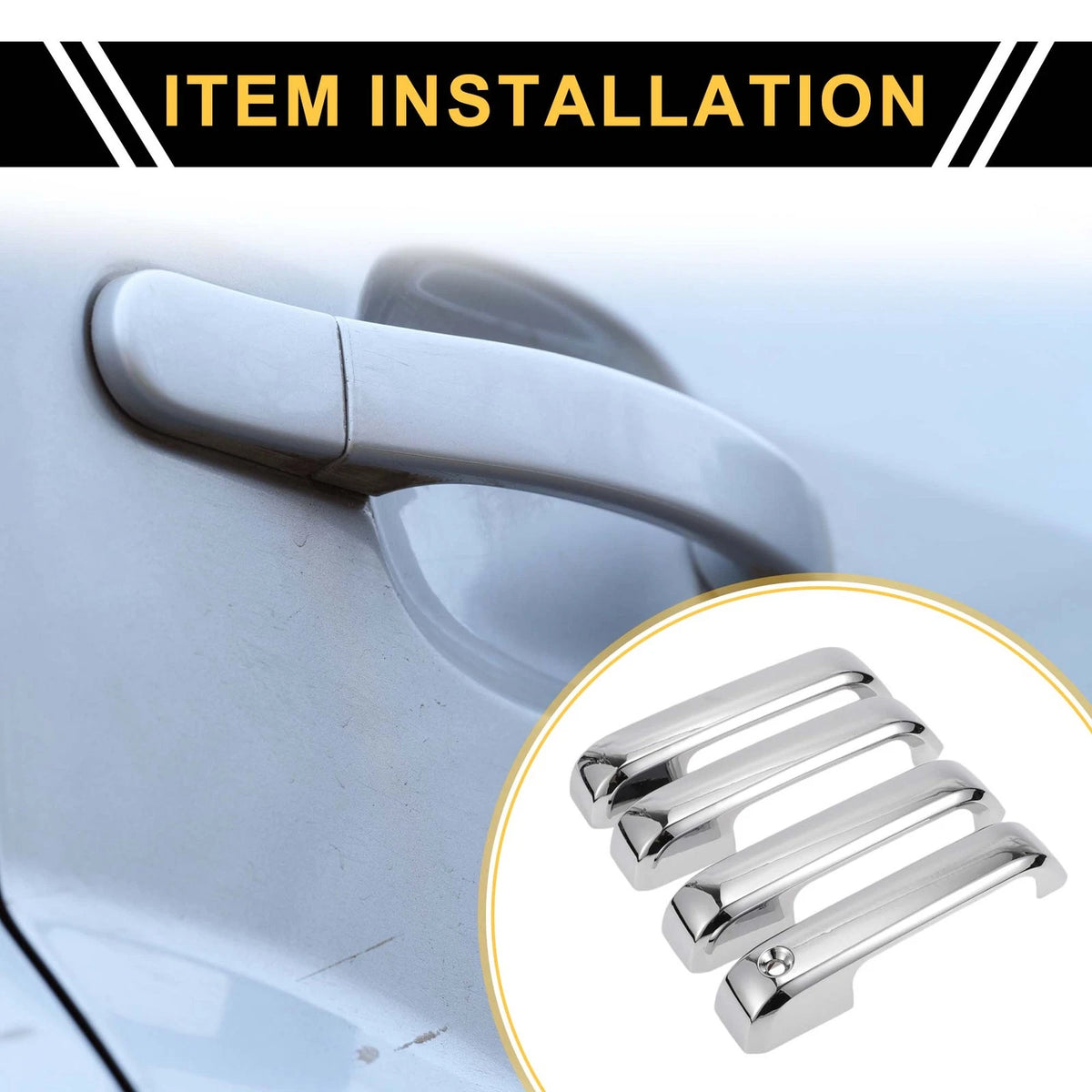 Silver Tone Car Exterior Door Handle Covers for Ford F-150 (2015-2020)