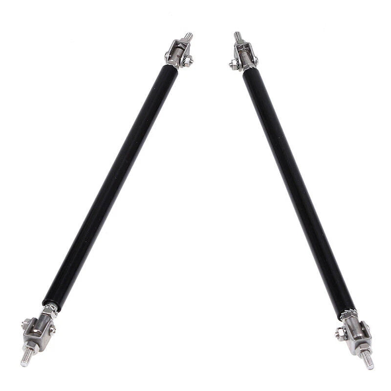 Black Adjustable Bumper Lip Splitter Strut Rod Tie Support Bar for Dodge Charger