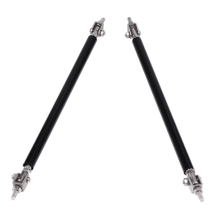 Black Adjustable Bumper Lip Splitter Strut Rod Tie Support Bar for Dodge Charger