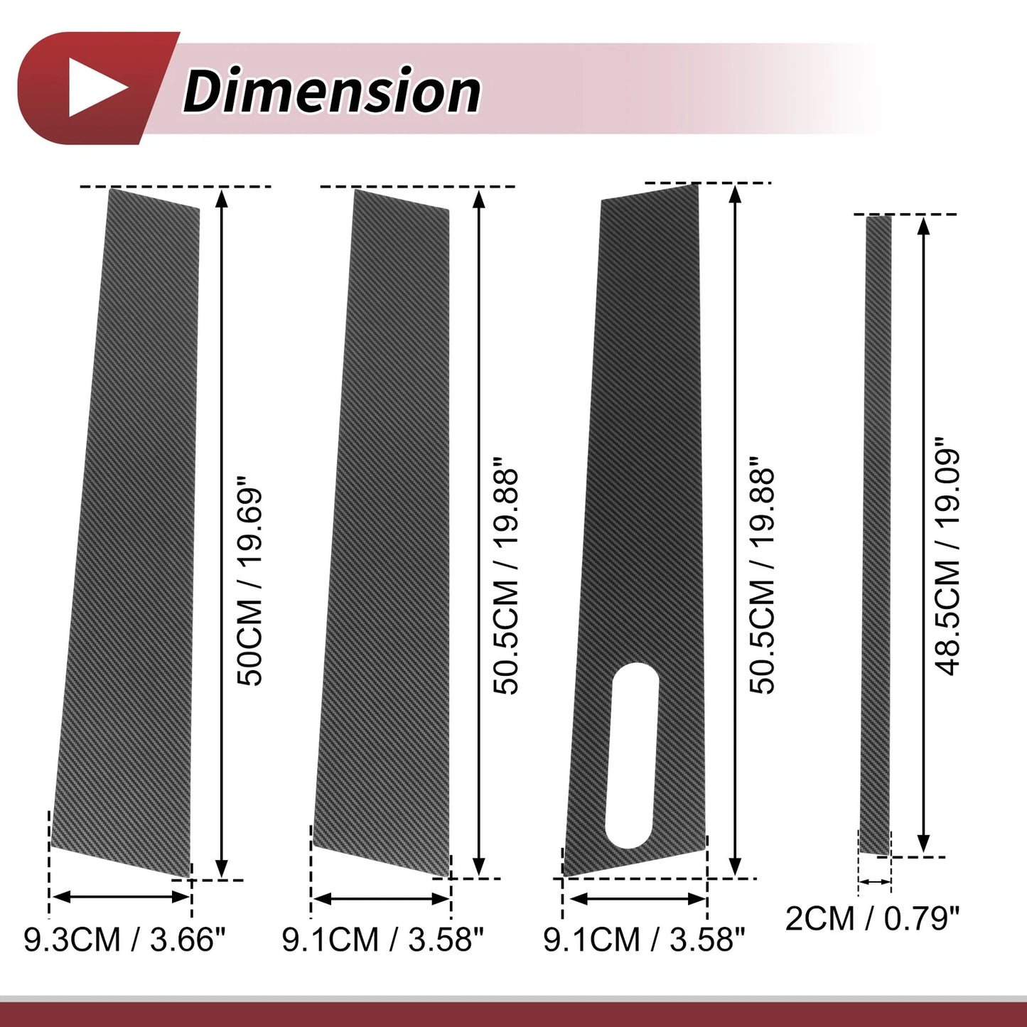7 x Door Pillar Window Trim for Ford Explorer (2002-2010) Carbon Fiber Black