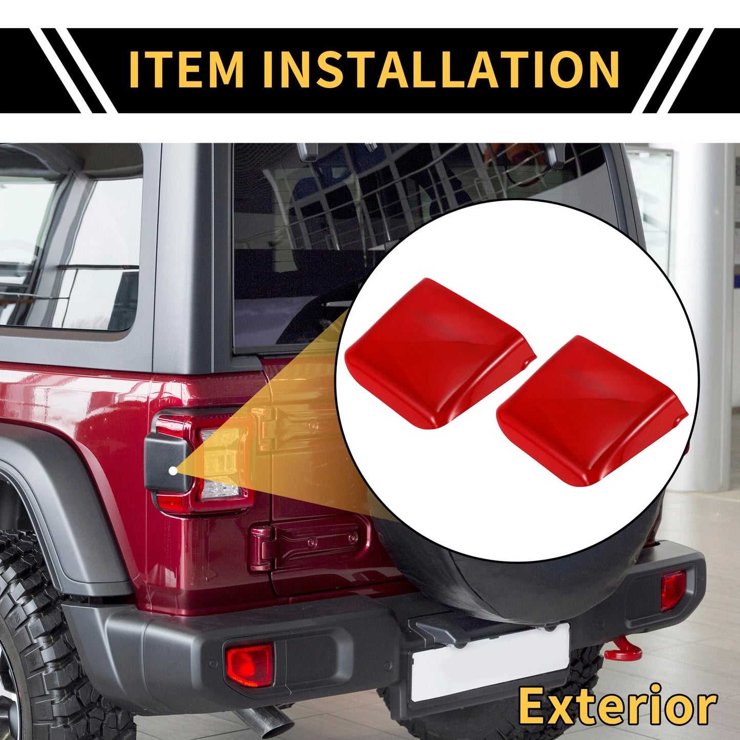 Tail Light Cover Trim for Jeep Wrangler JL JLU 2018-2024 Red
