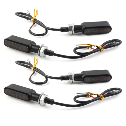 4x LED Mini Amber Turn Signal Lights for Cafe Racer Bobber