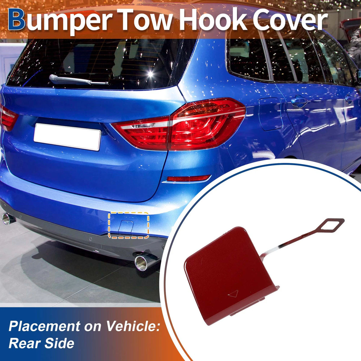 Rear Bumper Tow Hook Cover for BMW 2 Series F45 Melbourne Red