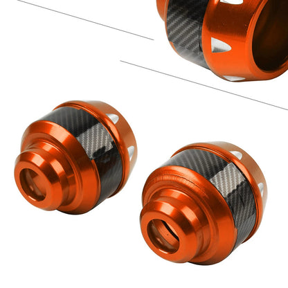 2 x Motorcycle Front Fork Frame Sliders for Make & Model  - Orange