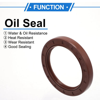 Oil Seal Rotary Shaft Seal FKM Rubber 63x85x10mm Brown 2 x