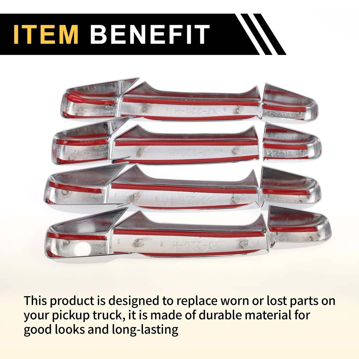 4 x Exterior Door Handle Covers for Chevrolet Avalanche Chrome Silver Tone