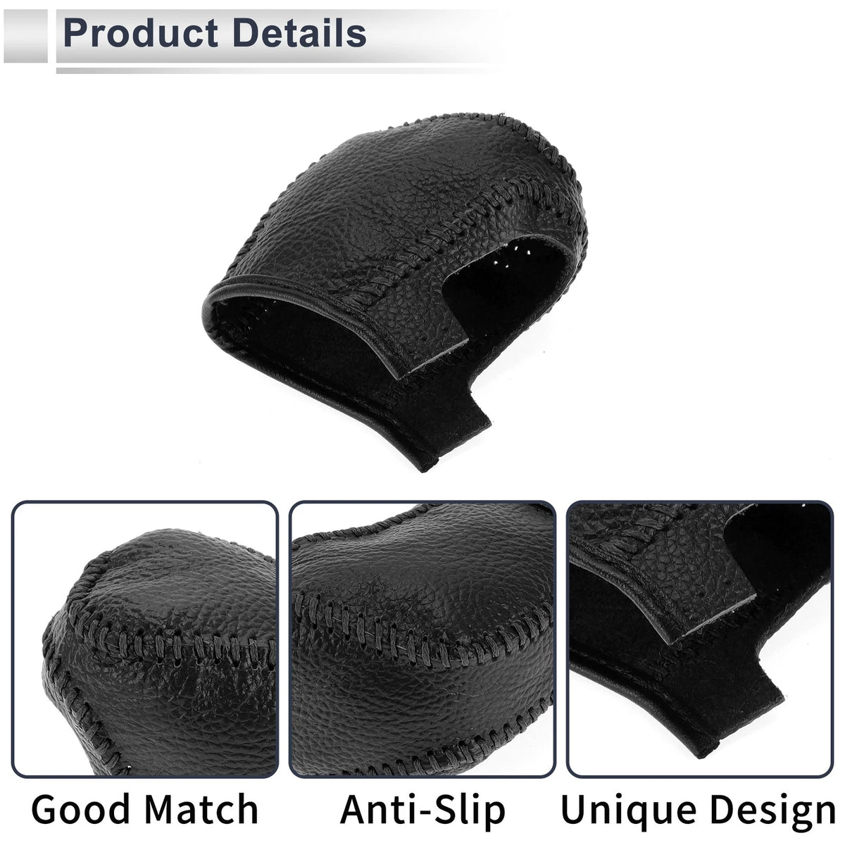 Gear Shift Knob Cover for Toyota Camry 2019-2022 Pebbled Black Leather