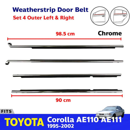 Weatherstrip Door Belt Out Set 4 CH Fits Toyota Corolla AE110 AE111 1995-02 D06