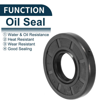 Oil Seal / 20x47x7mm / Seal Ring Rotary Shaft Seal NBR Rubber 5Pcs
