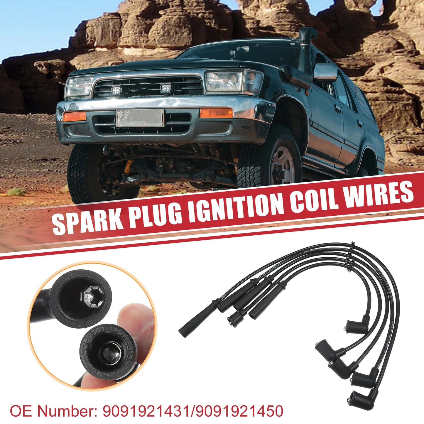 5 Pcs Spark Plug Wire Ignition Coil Cables for Toyota 4Runner (2003-2023)