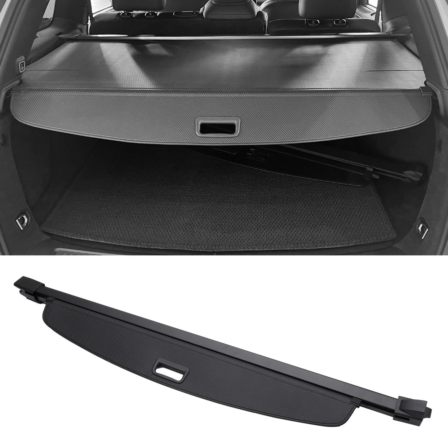 Retractable Cargo Cover for Jeep Grand Cherokee (2022-2024) Black Fiber