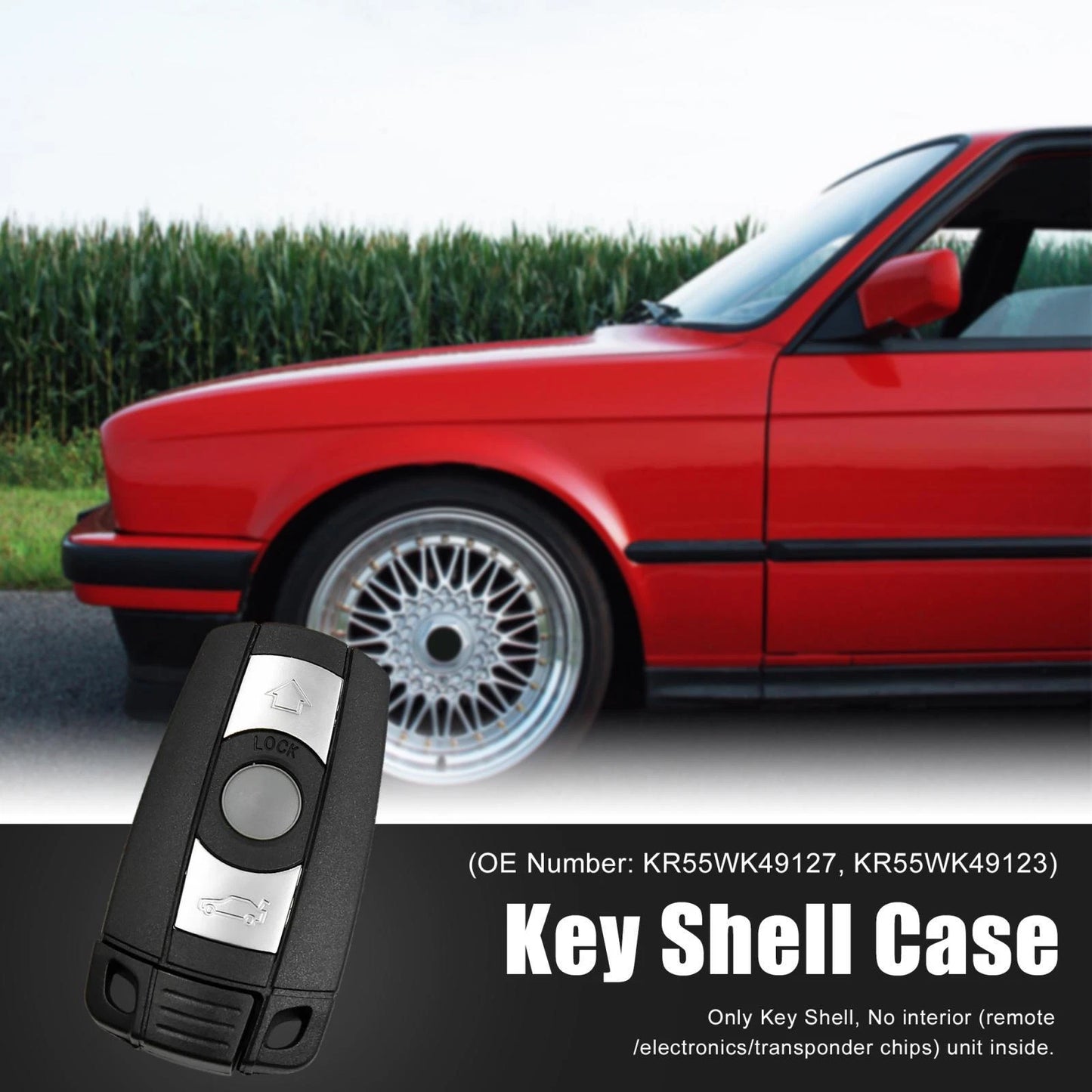Car Key Fob Shell Case KR55WK49127 for BMW 1 3 5 6 7 Series (2006-2013)