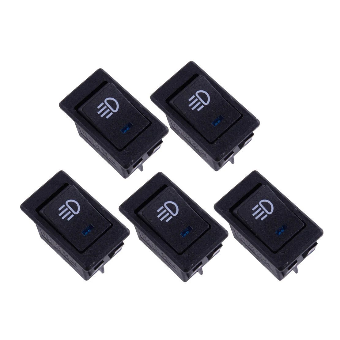 5 x Fog Light Rocker Switch 18A 24V On/Off Blue LED for Car Panel
