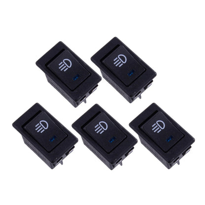 5 x Fog Light Rocker Switch 18A 24V On/Off Blue LED for Car Panel
