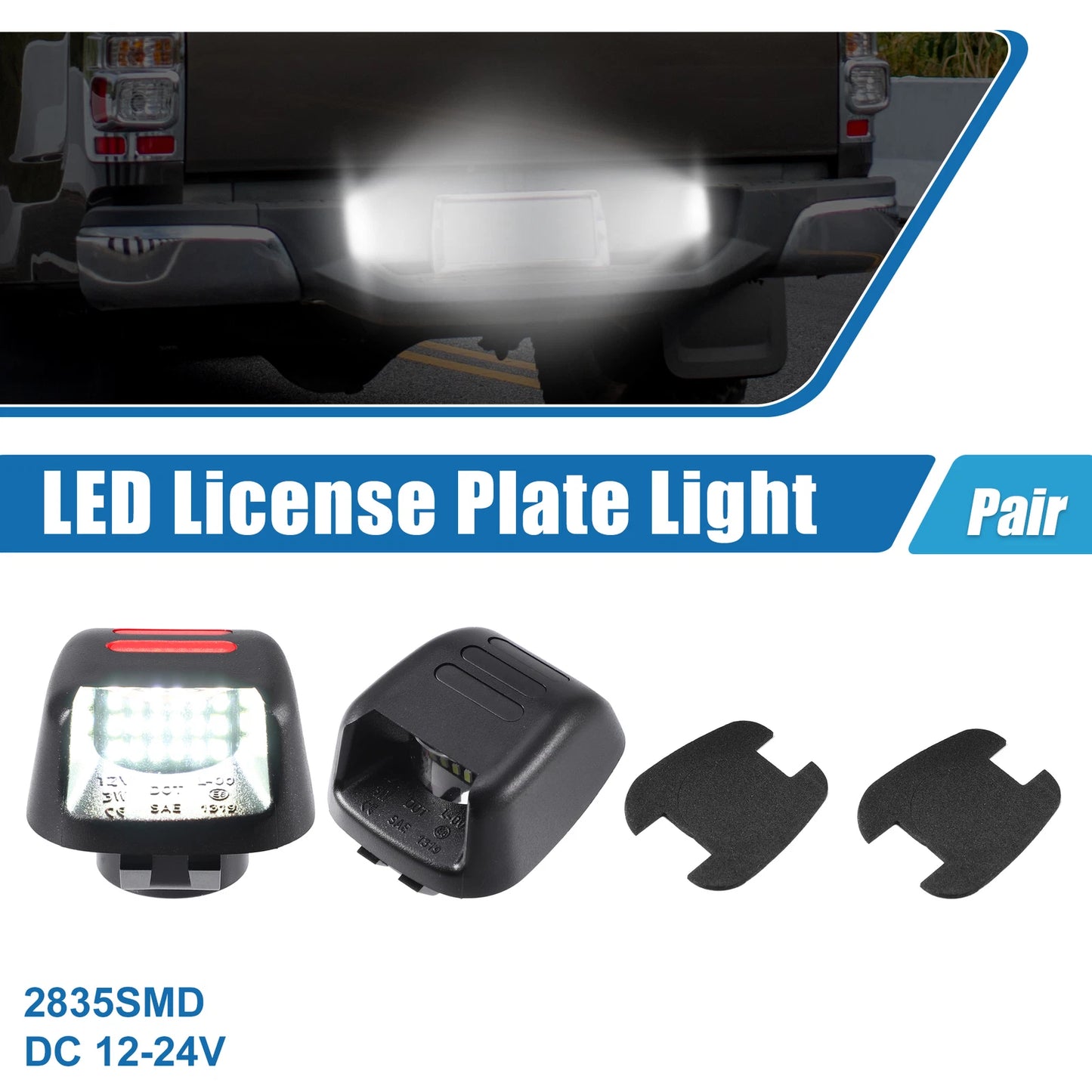 White Red LED License Plate Light Assembly  for Nissan Frontier