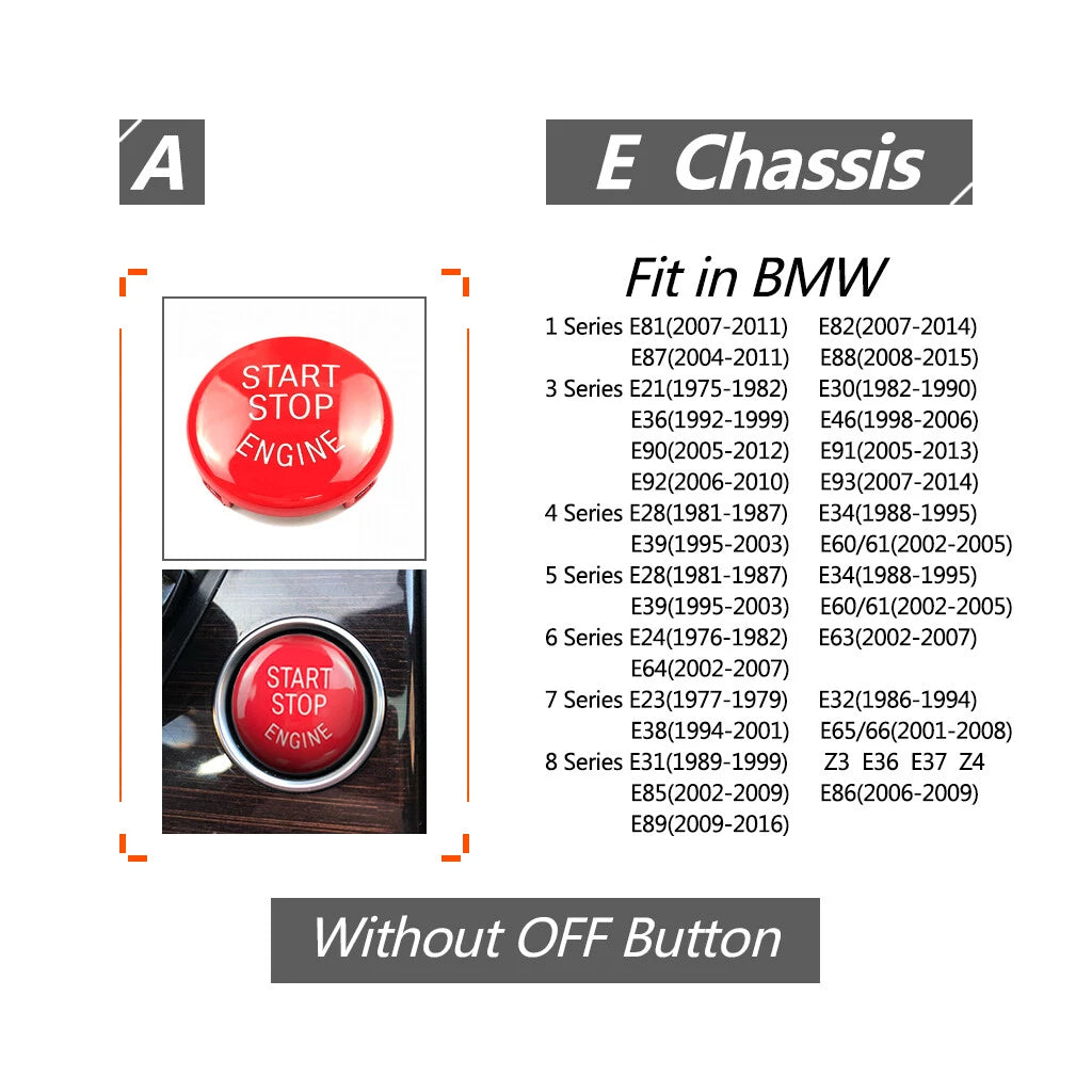 Gloss Red Start Stop Button Cover for BMW E81 E87 E90 E91 E92 (2006-2013)