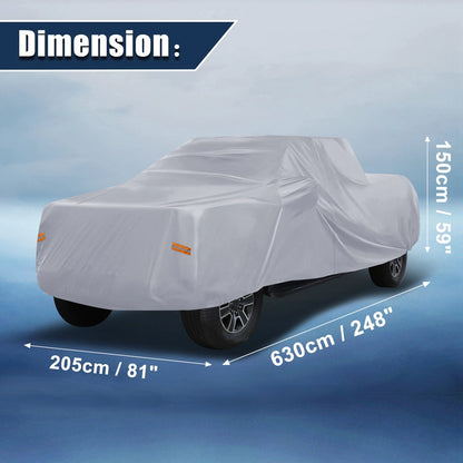 Pickup Truck Cover for Ford F150 Crew Cab 4 Door (2004-2021) Gray Sun Rain Protection