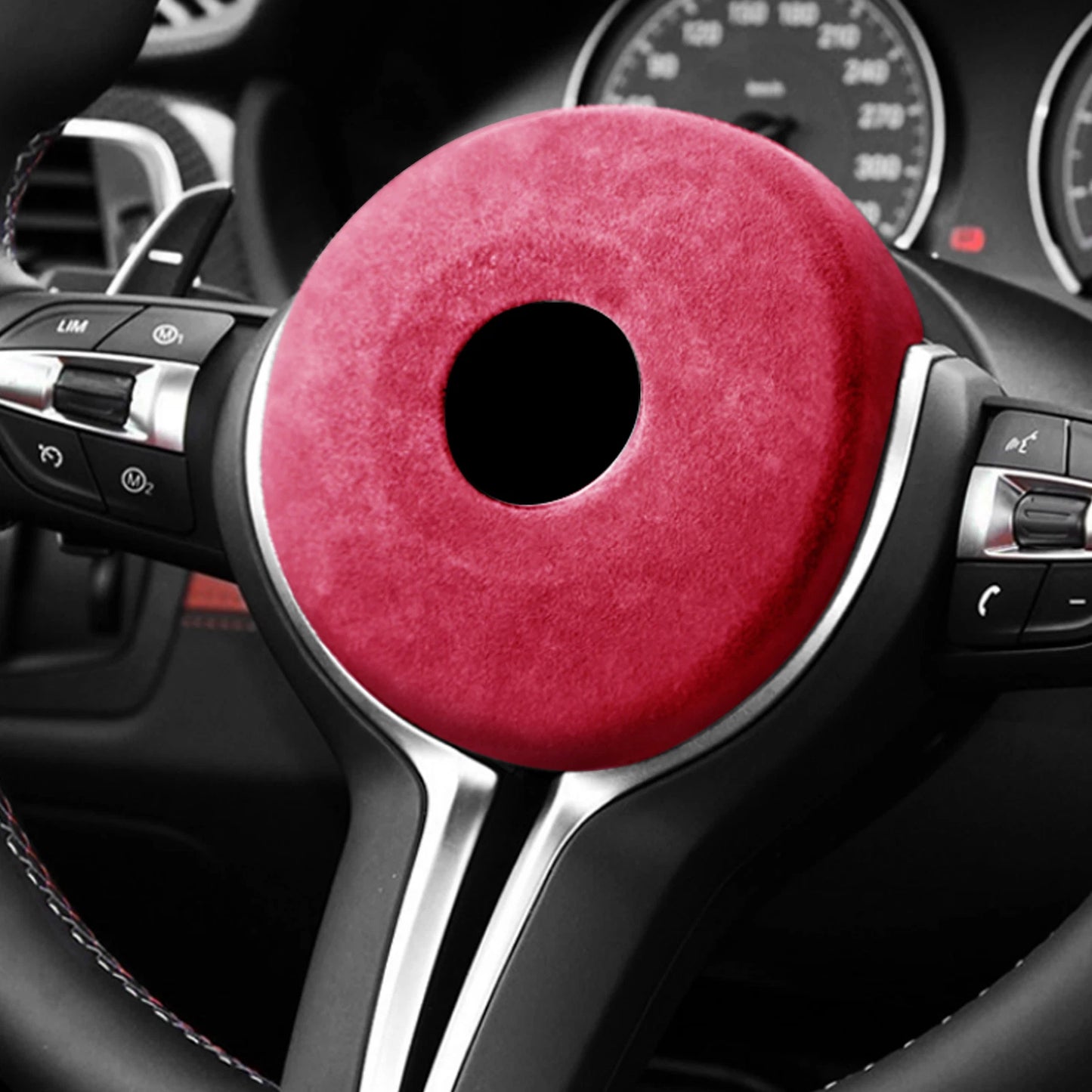 Pink Leather Steering Wheel Cover for BMW M-Sport F20 F22 F30 F32 F10 (2012-2019)