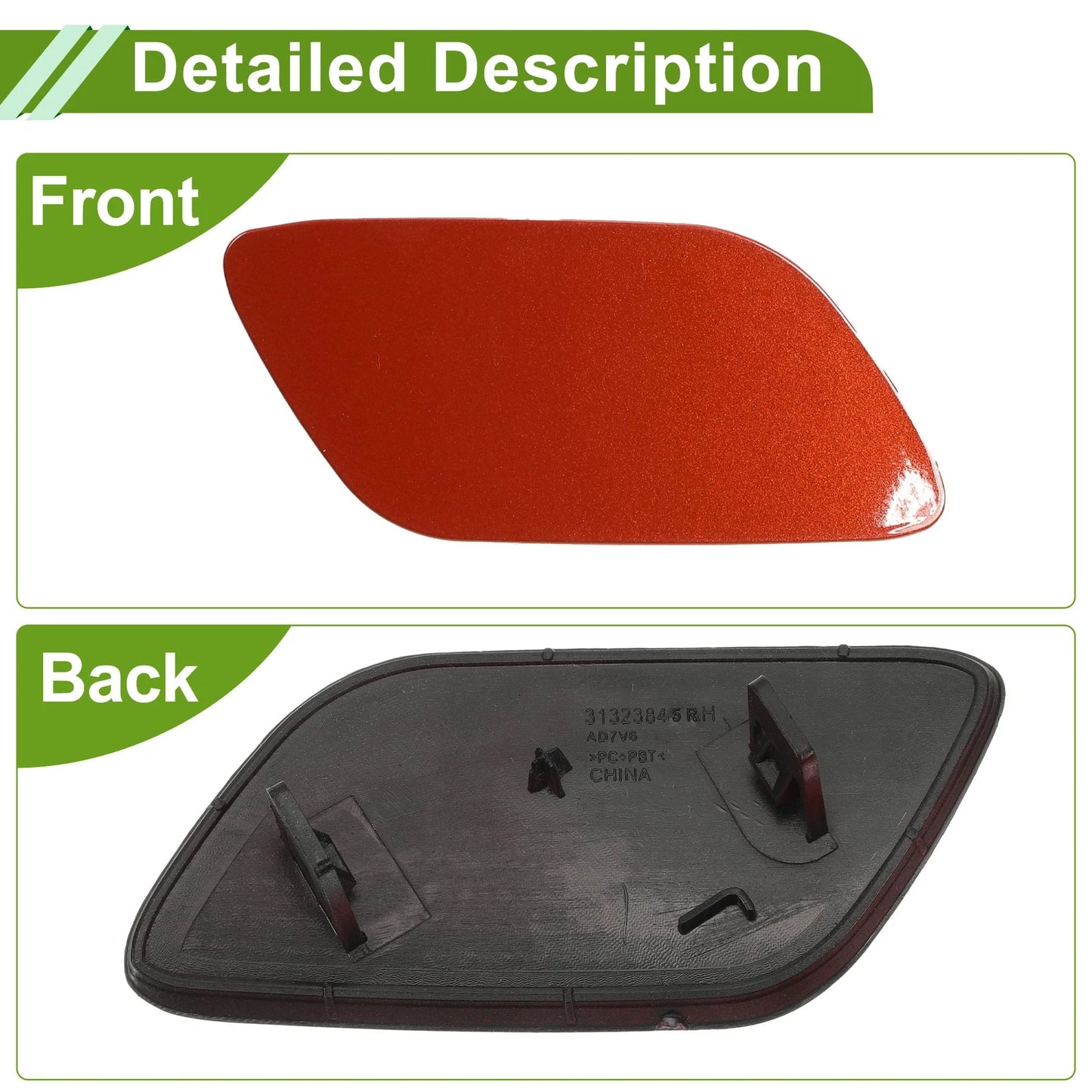 Front Right Washer Nozzle Cover for Volvo S60 (2014-2016) - Red