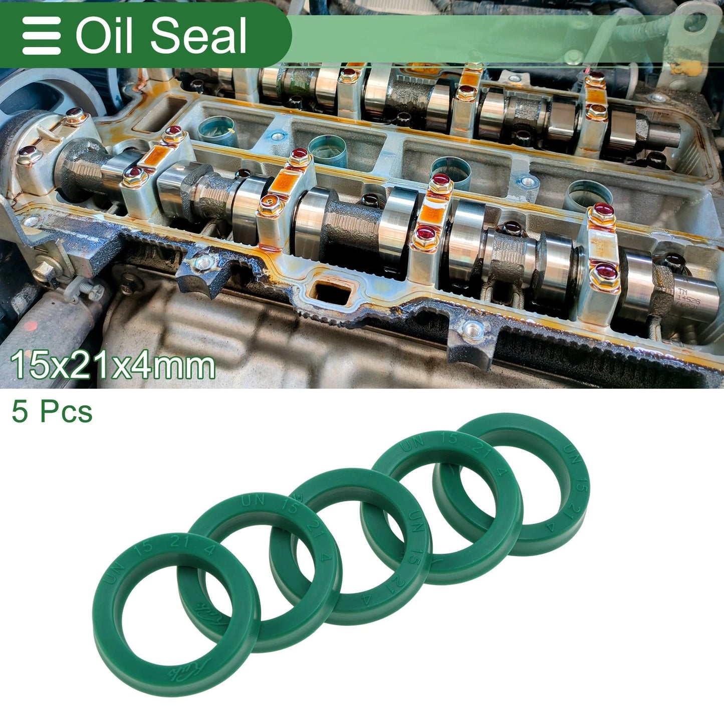 Oil Seal / 15x21x4mm / Seal Ring Rotary Shaft Seal TPU 5 Pcs for Make Model
