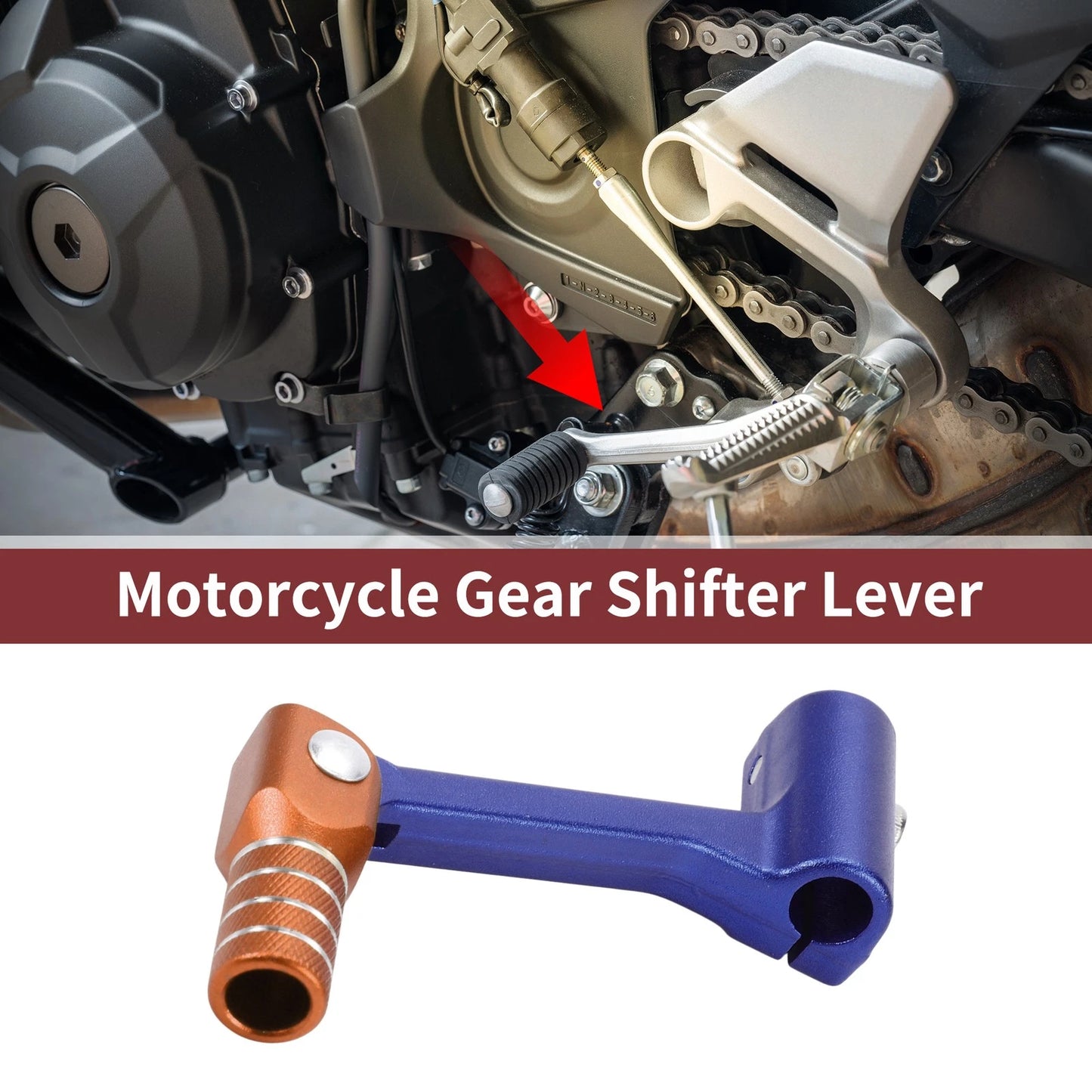 Foldable Gear Shifter Lever for Bosuer Cheetah Blue Orange