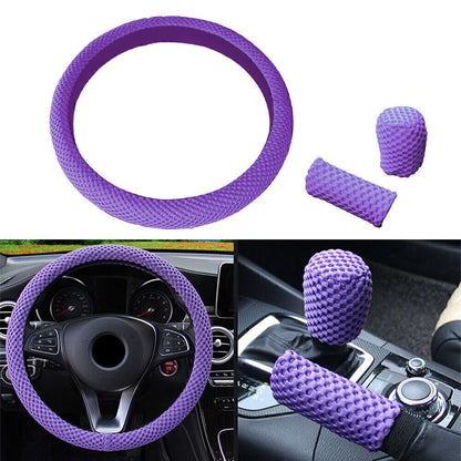 14''/15'' Rose Red Car Steering Wheel Cover for Good Grip Mesh Cloth