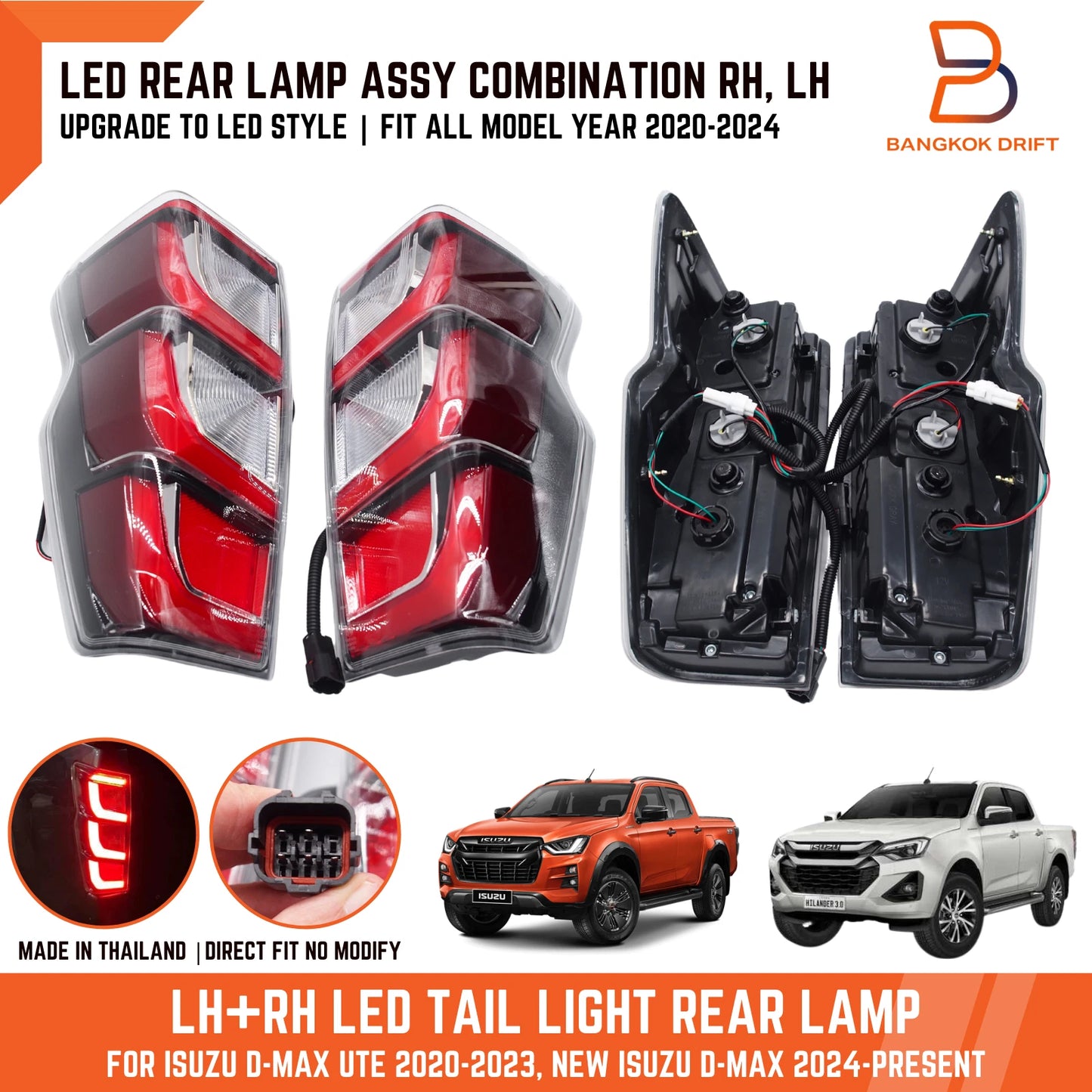 LED Tail Lamp Light Assembly for Isuzu D-Max 2020-2024 ()