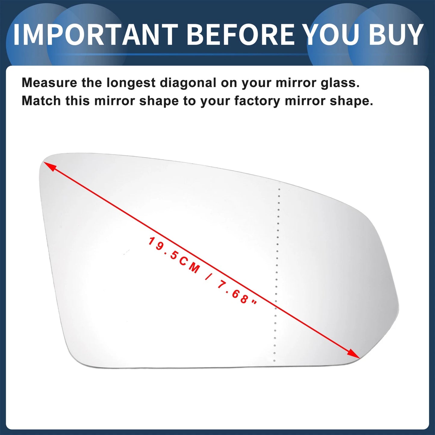 Right Side Heated White Mirror Glass for Volvo S90 V60 V90 (2016-2020)