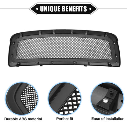 Front Grille Assembly for Dodge Ram 1500 2009-2010 Durable Matte Black