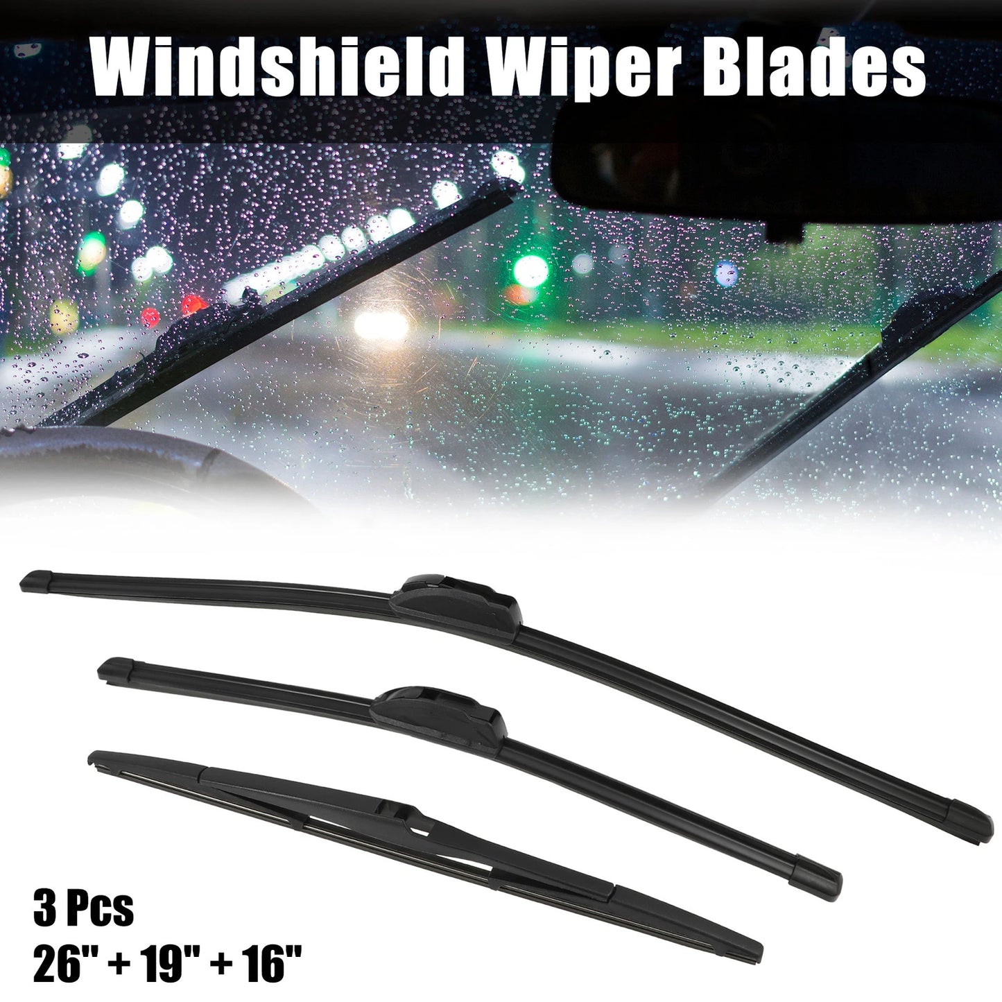 3 Pcs Front Windshield Wiper Blades for Toyota Prius (2010-2015)
