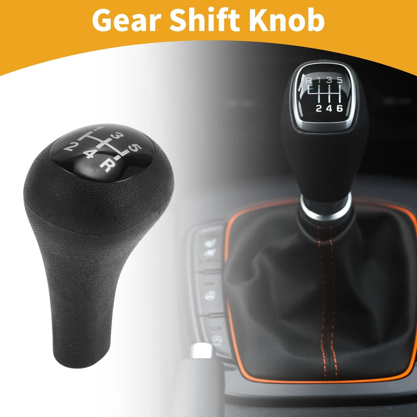 5 Speed Gear Shift Knob for Ford Focus (2003-2007) - Black Plastic Shifter