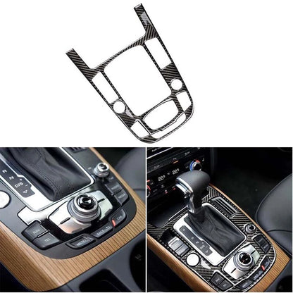 Real Carbon Fiber Gear Shift Knob Panel Cover Trim Fit For Audi A4 B8 2013-2016