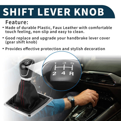 5 Speed Manual Gear Shifter Knob & Cover for Ford Focus 2 MK2 (2006-2011)