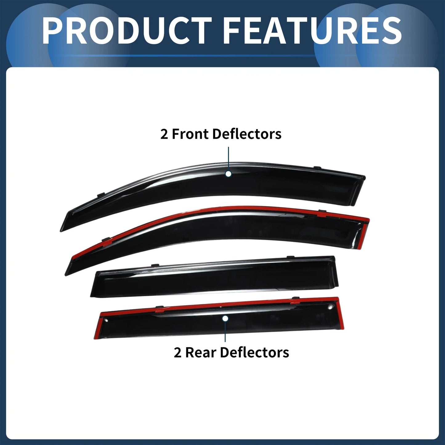 Window Deflectors for Toyota RAV4 2006 Side Window Vent Visors Black 1 Set