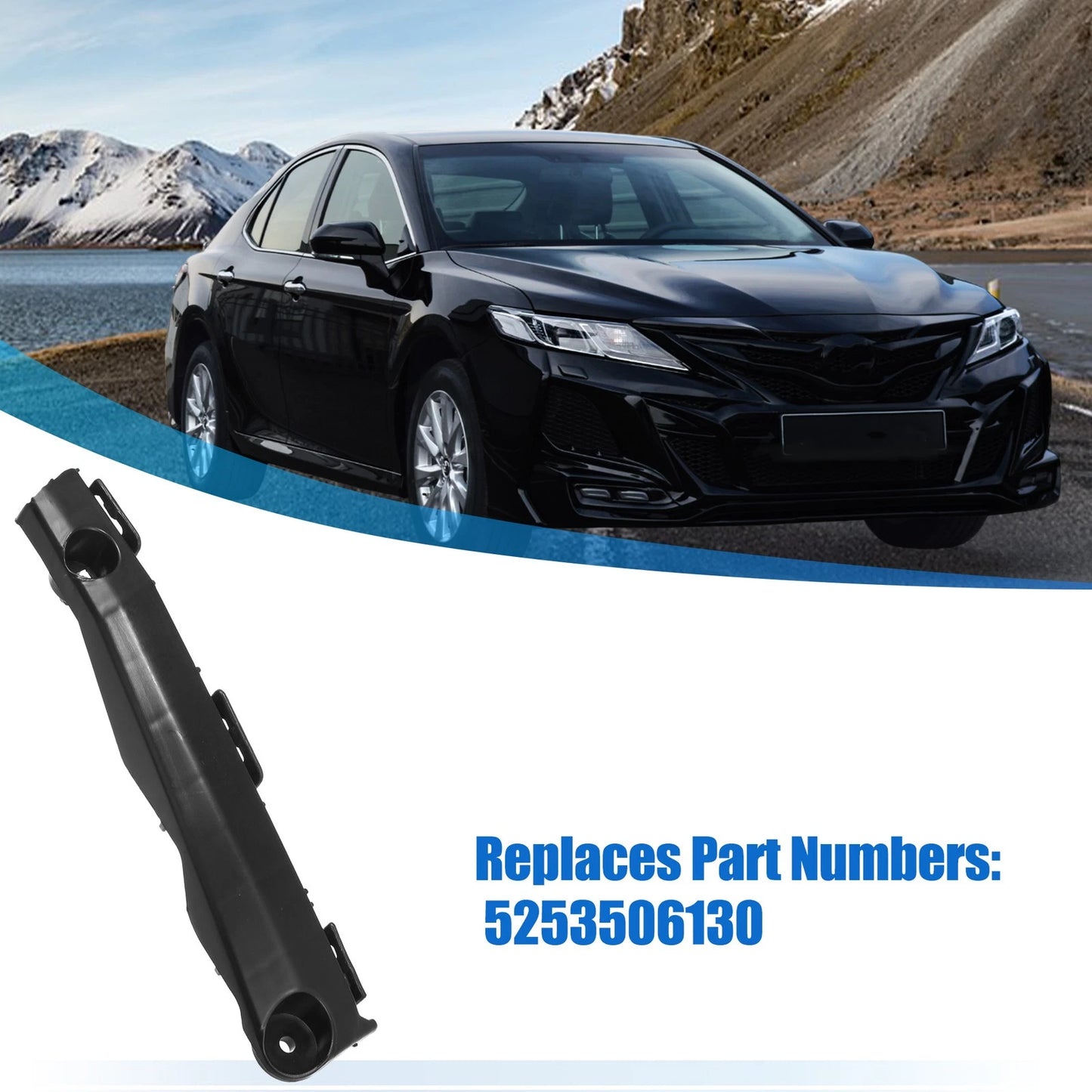 Front Right Bumper Bracket for Toyota Camry 2.5L (2018-2023) Plastic Black