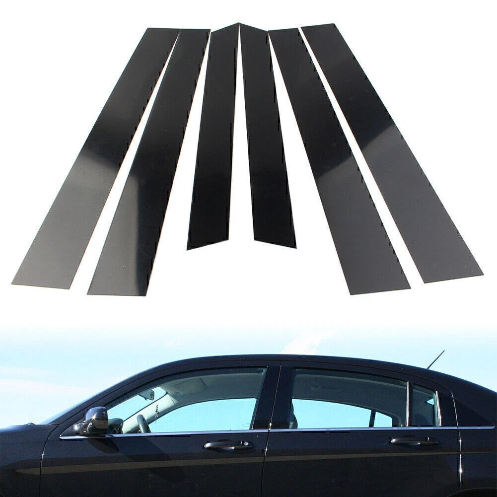6 Pcs Car Door Trim Cover Kit Glossy Black Pillar Posts for Honda CR-V (07-11)