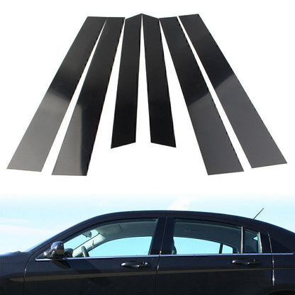6 Pcs Car Door Trim Cover Kit Glossy Black Pillar Posts for Honda CR-V (07-11)