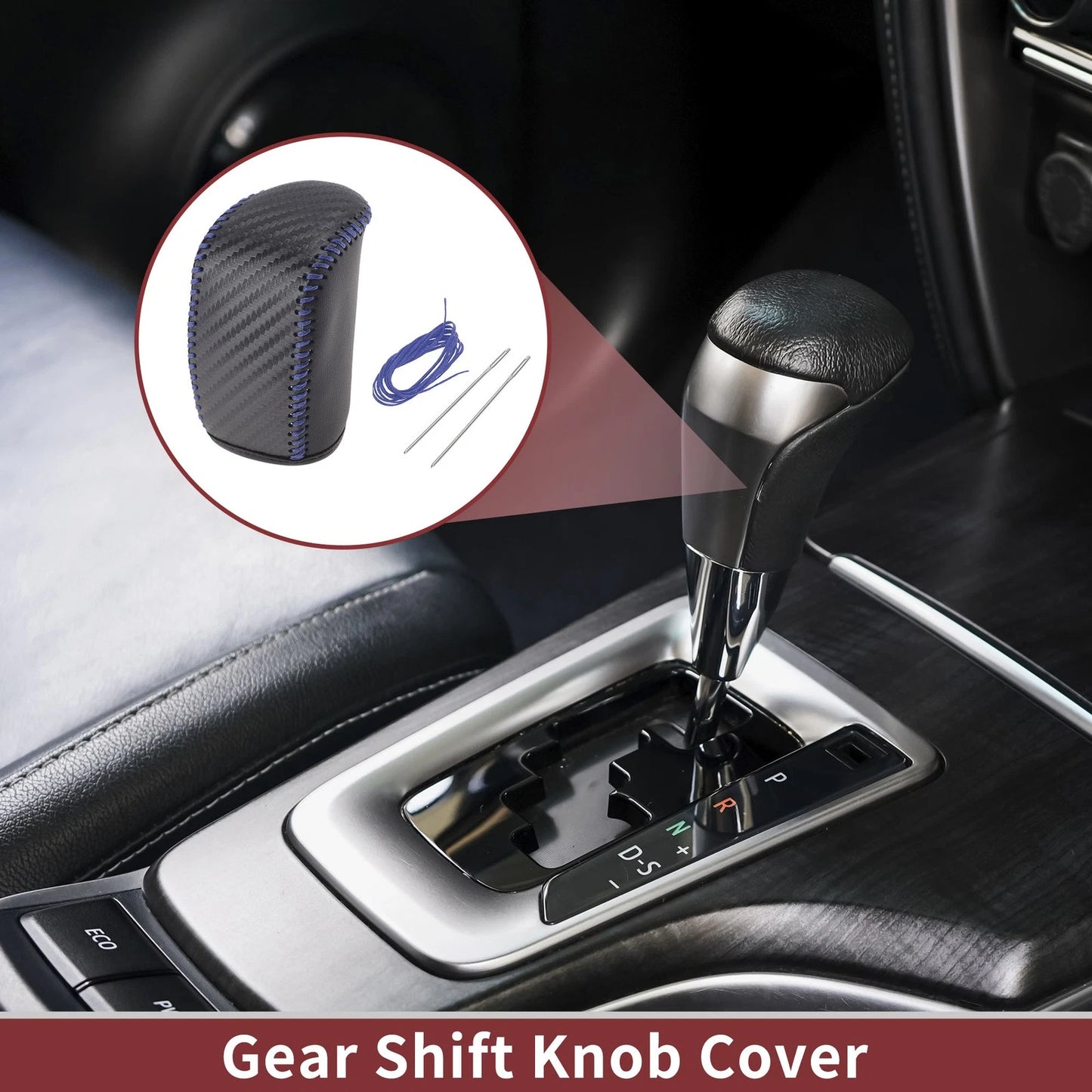 Car Gear Shift Knob Cover for Dodge Journey 2011-2020 Black Blue 1 x