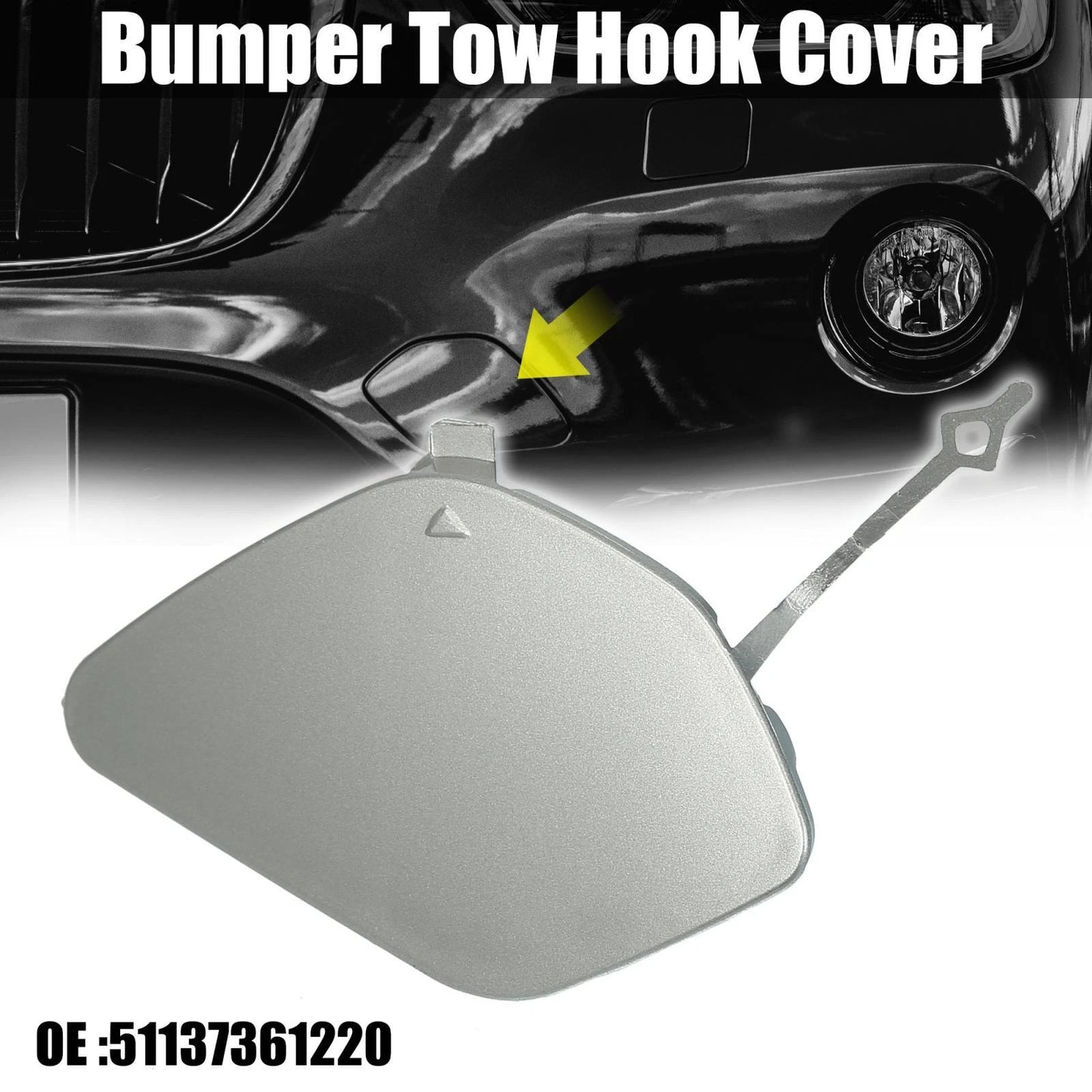 Front Bumper Tow Hook Cover for BMW F48 (2015-2021) - Silver Gray