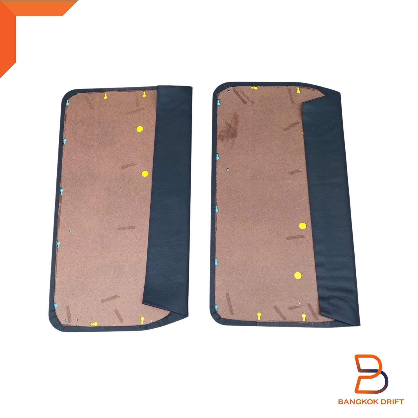 Grey Interior Door Panel Pair + Clips for Toyota Hilux UTE (1983-1988)