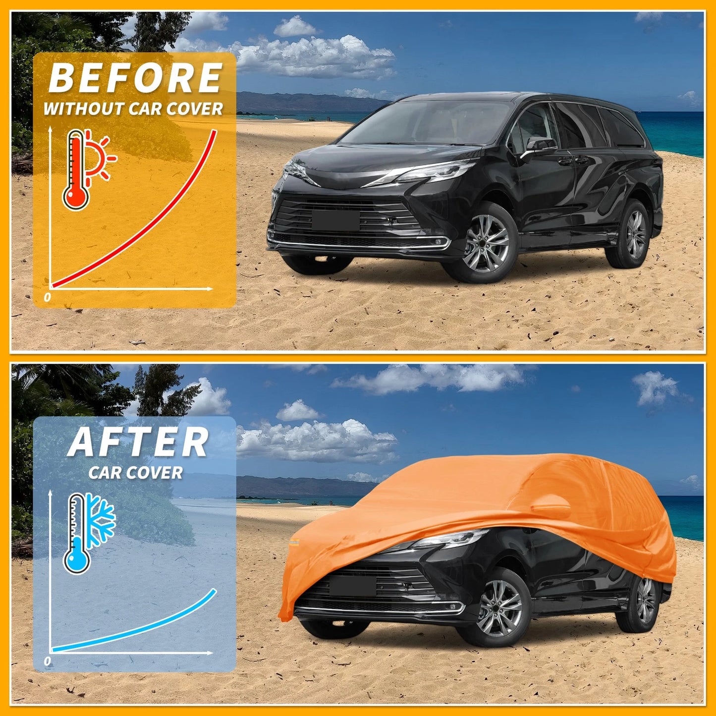 Waterproof All Weather Car Cover for Toyota Sienna (2011-2023)