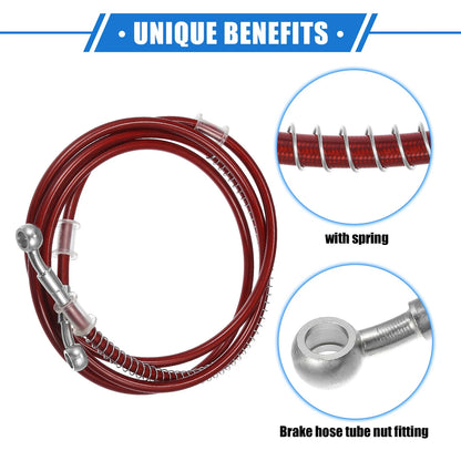 220cm 10mm Hydraulic Brake Hose Line Pipeline for Motorcycle Red