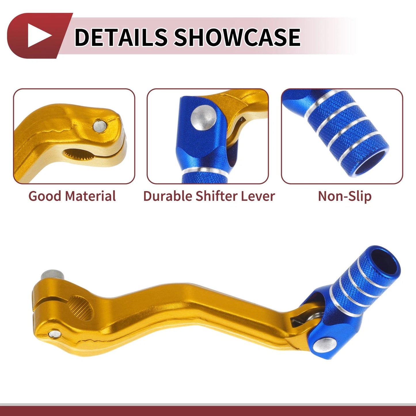 Folding Shifter Lever for Kayo T2 Gold Tone Blue Silver Tone