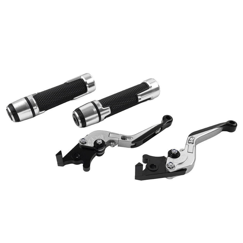 Silver Extendable Brake Clutch Lever Grip Set for BMW S1000R S1000RR (2010-2023)