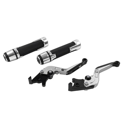 Silver Extendable Brake Clutch Lever Grip Set for BMW S1000R S1000RR (2010-2023)