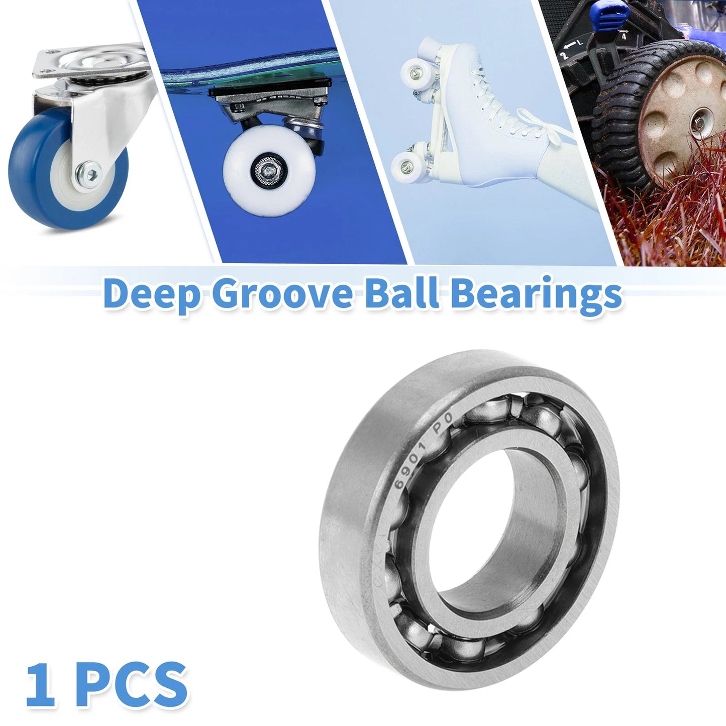 12x24x6mm Deep Groove Ball Bearing for Scooter Skateboard Wheel